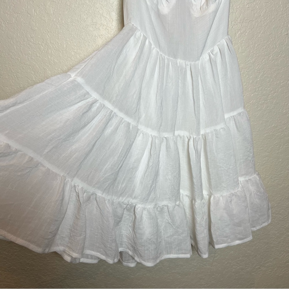 Princess Polly Danny white open back fit and flare tiered ruffled mini dress - Picture 8 of 13